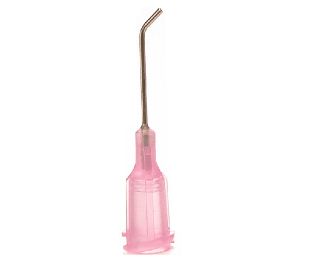 20G Pink Bent 45 Angled Tip 1" TE72010045PK
