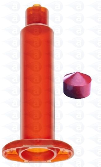 Amber syringe barrel red piston dispensing kit